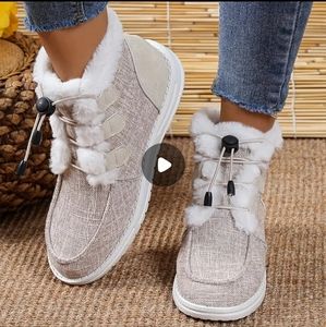Women's Plush-Lined High Top Canvas Shoes/Boots